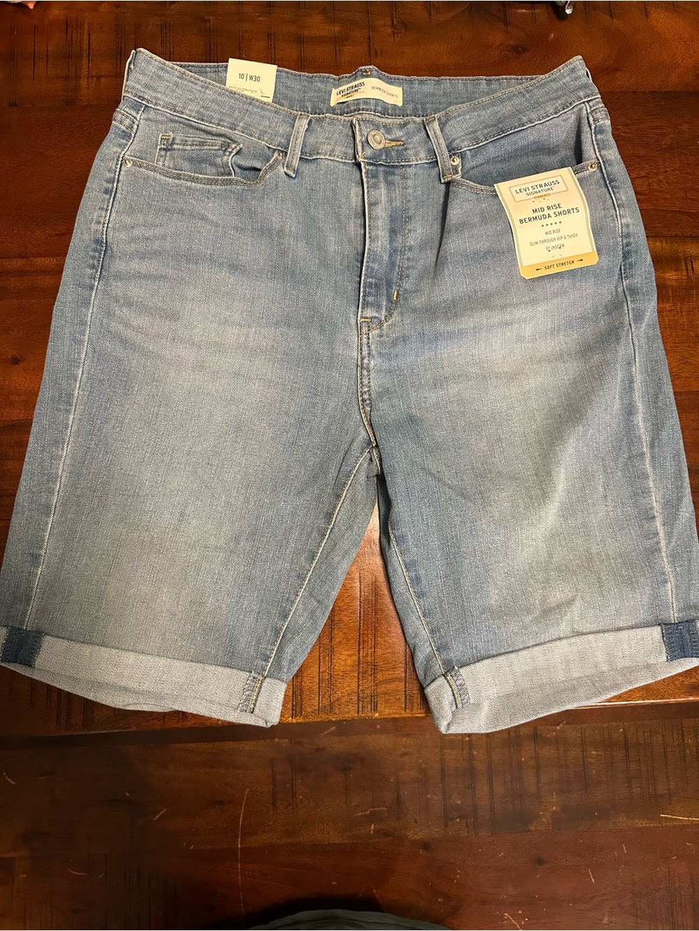 Levi's womenLight Blue Denim Bermuda Shorts